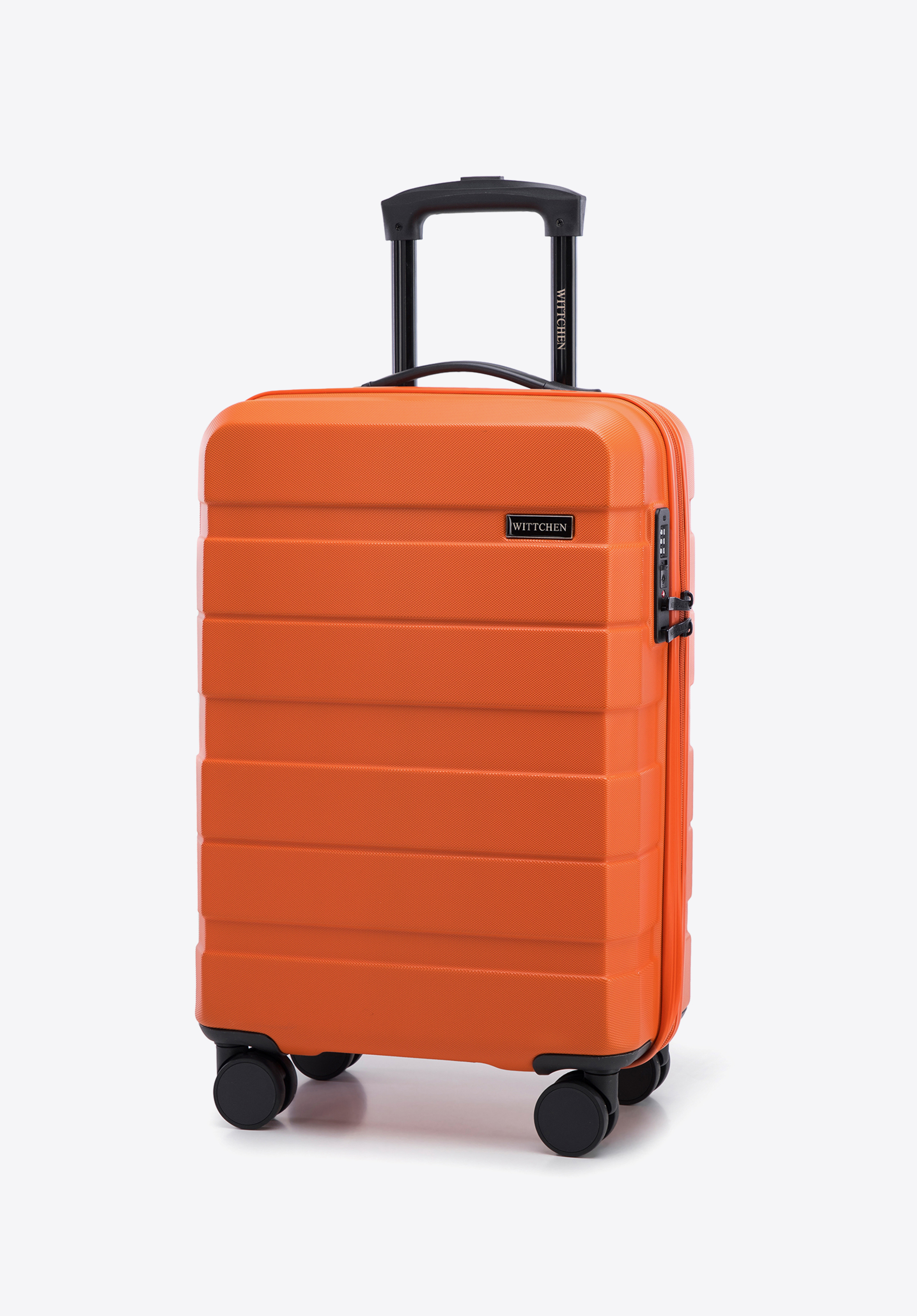 Kabinový kufr z ABS-u s vodorovnými pruhy, oranžová, 56-3A-101-55, Obrázek 1