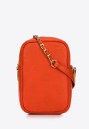 Kožená mini kabelka s monogramem, oranžová, 98-2E-601-9, Obrázek 1