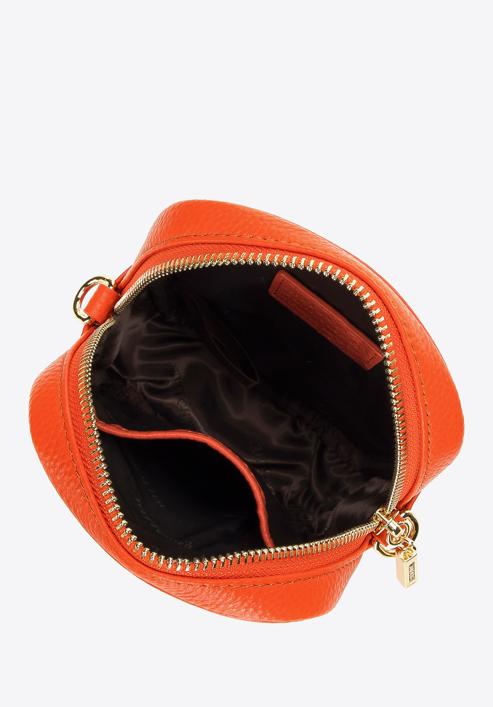 Kožená mini kabelka s monogramem, oranžová, 98-2E-601-9, Obrázek 3