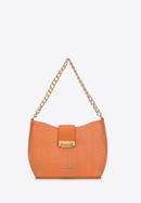 Pletená dámská kabelka s řetízkem, oranžová, 98-4Y-410-1, Obrázek 1