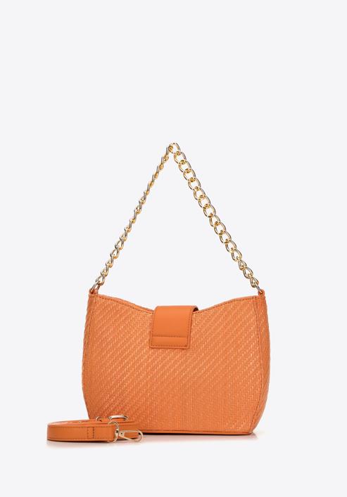 Pletená dámská kabelka s řetízkem, oranžová, 98-4Y-410-6, Obrázek 2