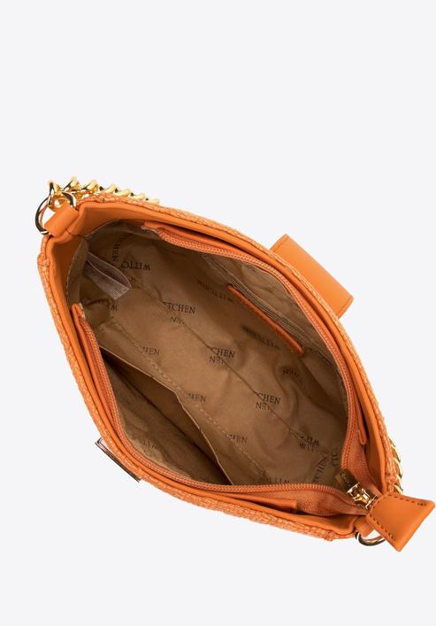 Pletená dámská kabelka s řetízkem, oranžová, 98-4Y-410-6, Obrázek 3