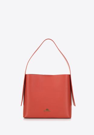 Vyztužená kožená dámská kabelka s pouzdrem, oranžová, 98-4E-206-6, Obrázek 1