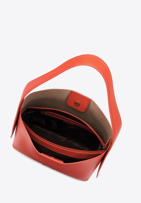 Vyztužená kožená dámská kabelka s pouzdrem, oranžová, 98-4E-206-9, Obrázek 3