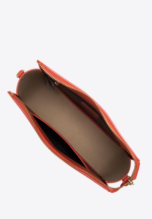 Zaoblená kožená dámská kabelka, oranžová, 98-4E-217-6, Obrázek 3