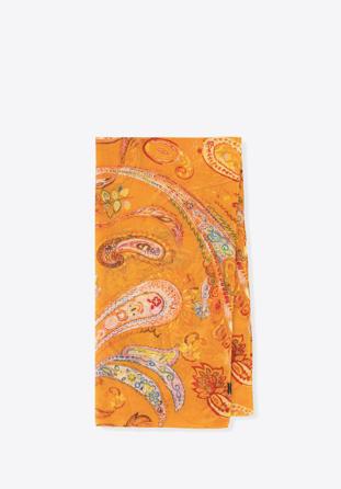 Dámský tenký šátek s motivem paisley, oranžově-hnědá, 98-7D-X07-X1, Obrázek 1