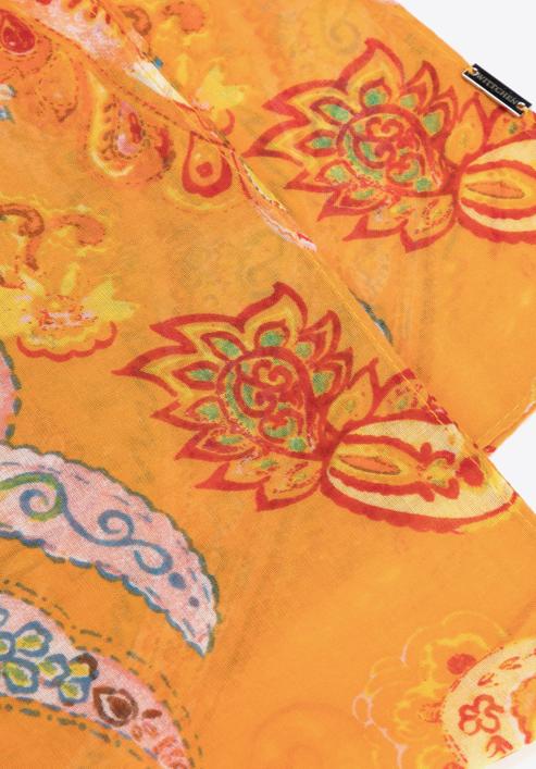 Dámský tenký šátek s motivem paisley, oranžově-hnědá, 98-7D-X07-X1, Obrázek 3