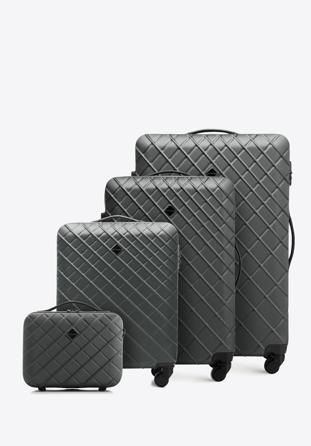 Set de valize de călătorie din ABS cu design, oțel - negru, 56-3A-55K-11, Fotografie 1