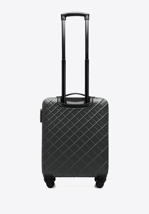Valiză de cabină din ABS cu carouri pe diagonală, oțel - negru, 56-3A-551-31, Fotografie 3