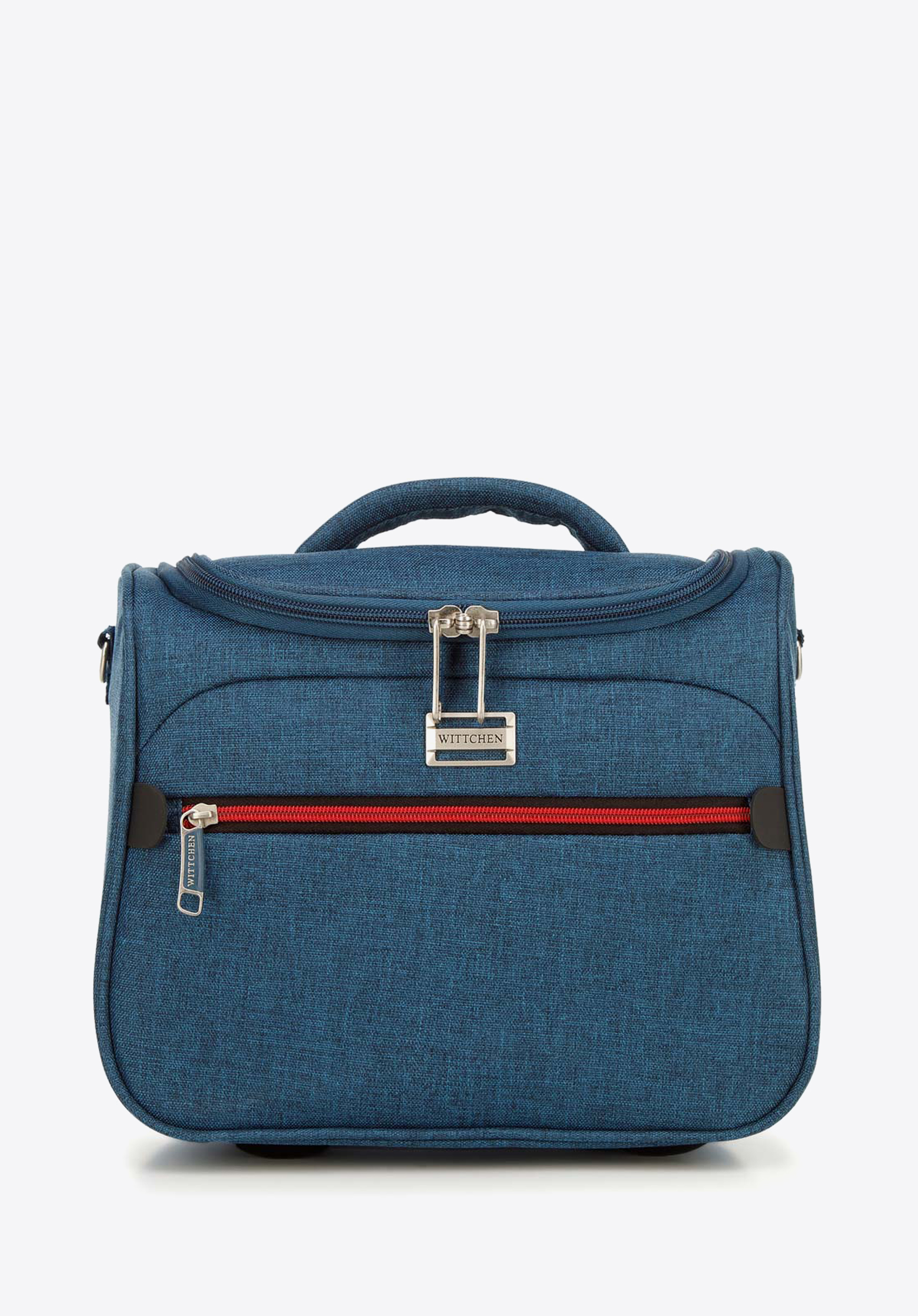 Utazó neszeszer színes cipzárral, pávakék, 56-3S-504-91, Fénykép 1