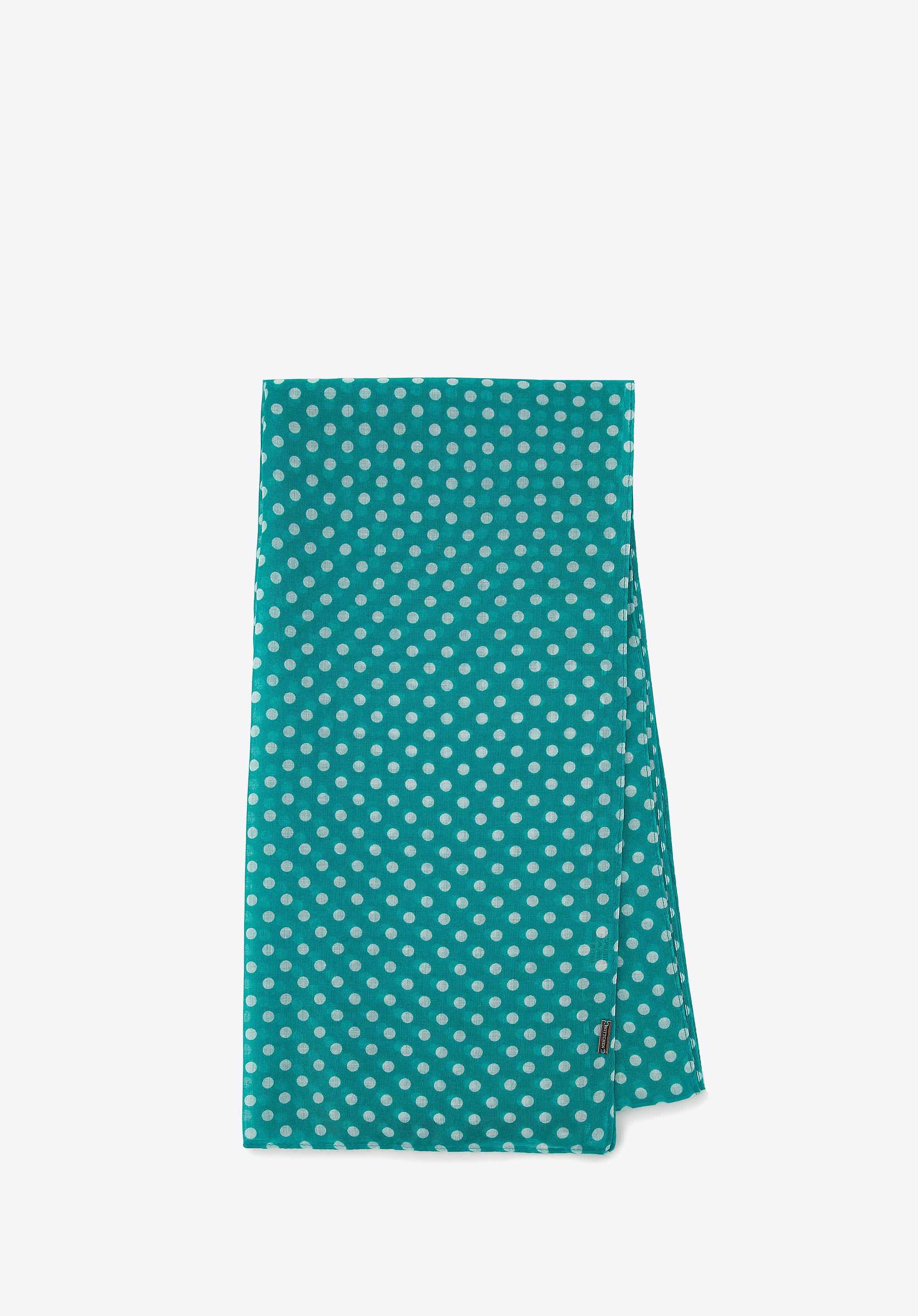 Vékony pöttyös mintás női sál, pávakék, 98-7D-X02-X2, Fénykép 1