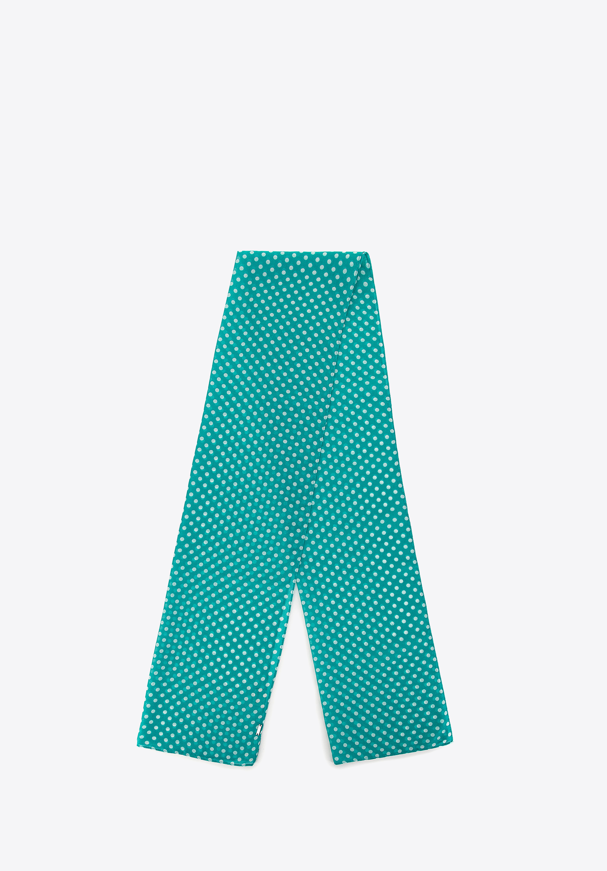 Vékony pöttyös mintás női sál, pávakék, 98-7D-X02-X2, Fénykép 1