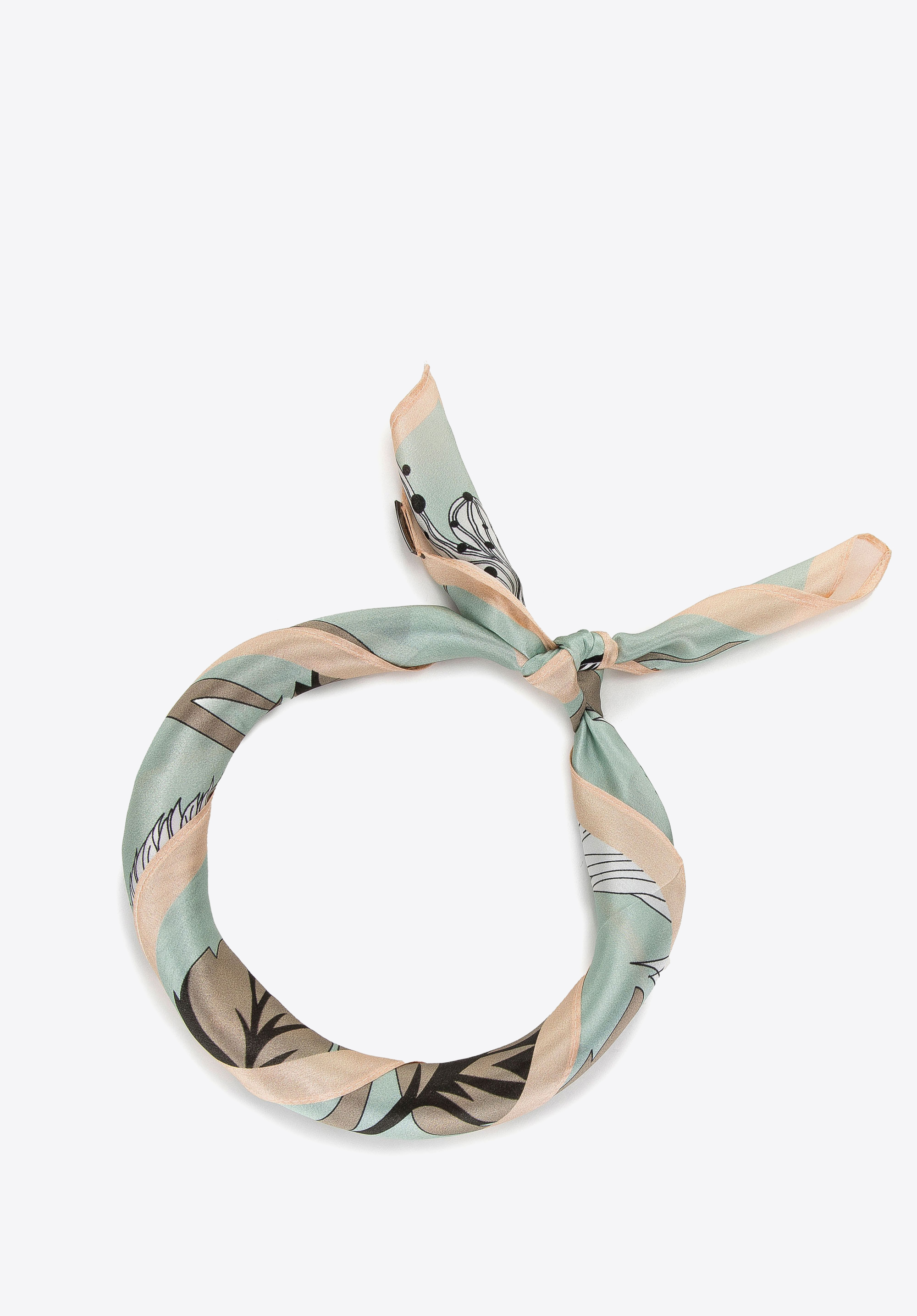 Gemusterter Seidenschal für Damen, Pfefferminz, 98-7D-S01-X1, Bild 1