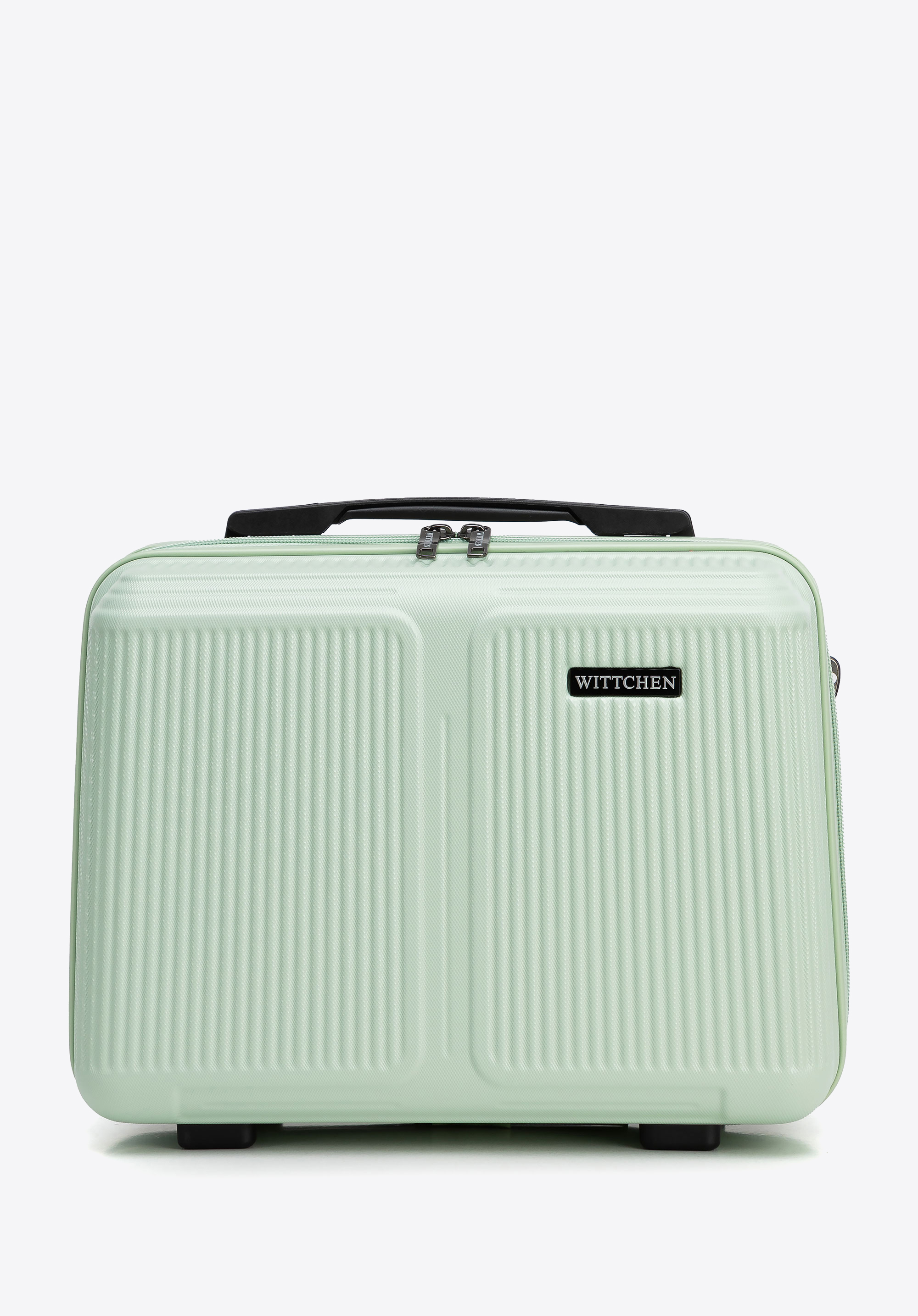 Gestreifte Kosmetiktasche aus ABS, Pfefferminz, 56-3A-604-80P, Bild 1