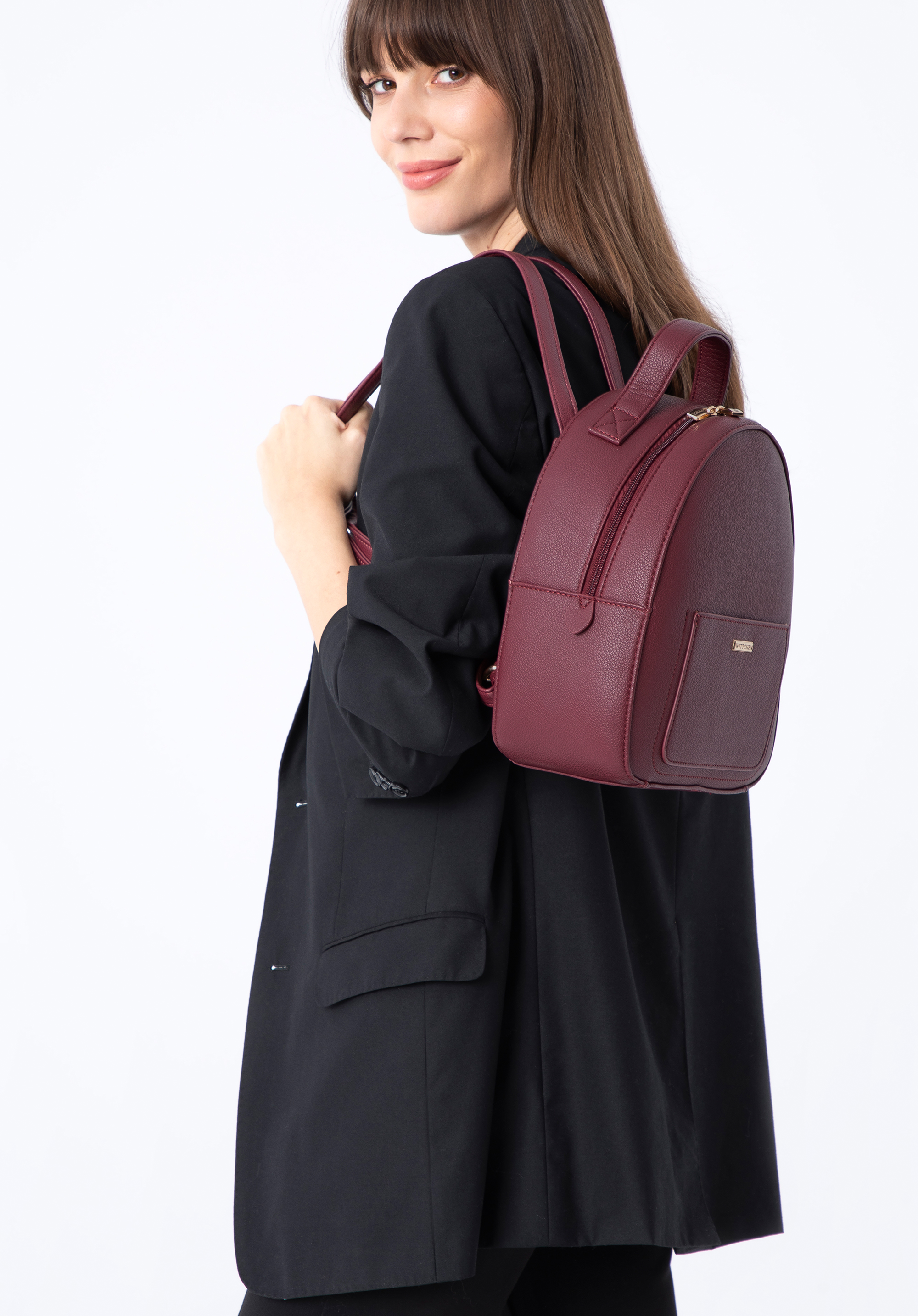 Damen-Öko-Leder-Rucksack klein, pflaumenlila, 29-4Y-012-F, Bild 1