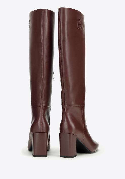 Damen-Stiefel aus Leder mit Monogramm, pflaumenlila, 97-D-513-3-35, Bild 4