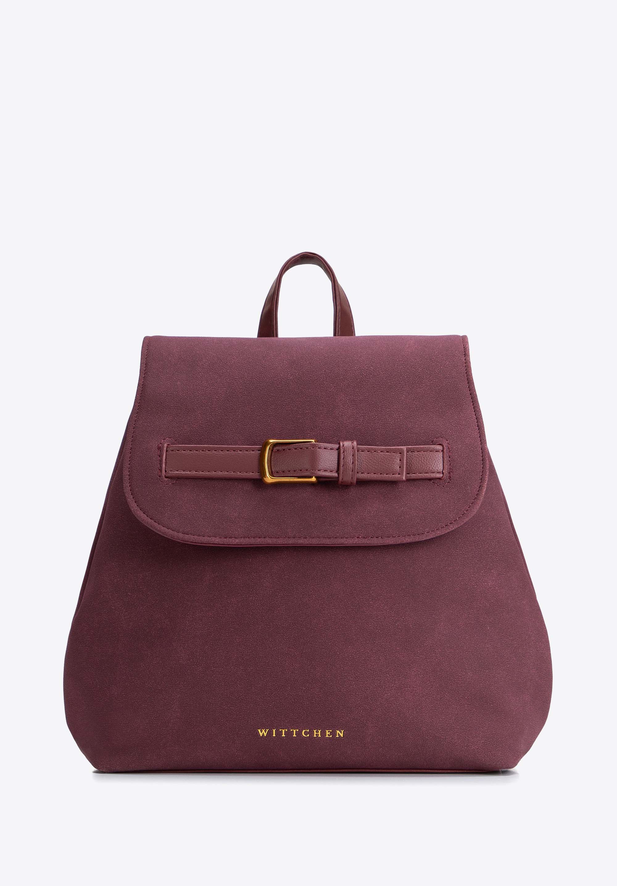 Eleganter Damen-Rucksack mit Überschlagklappe, pflaumenlila, 103-4Y-502-3, Bild 1