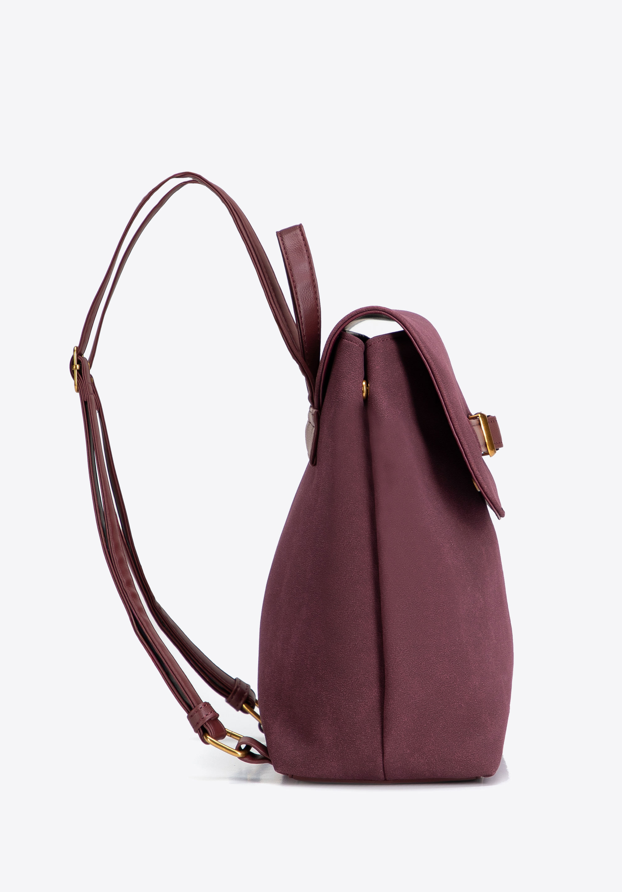 Eleganter Damen-Rucksack mit Überschlagklappe, pflaumenlila, 103-4Y-502-3, Bild 1