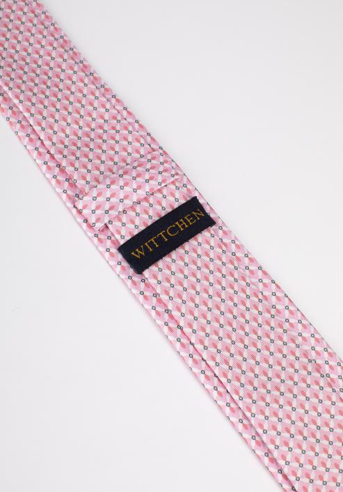 Mintás selyem nyakkendő, pink-kék, 97-7K-001-X6, Fénykép 4