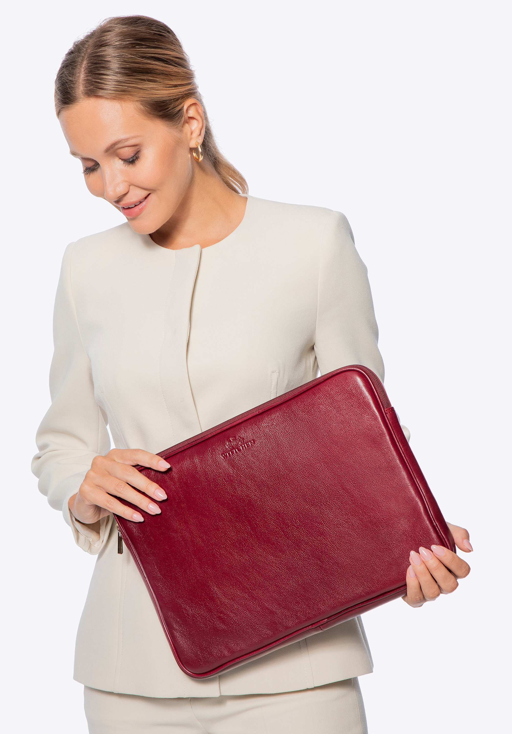 Bőr laptoptáska 15.6“, piros, 16-2-001-8, Fénykép 2