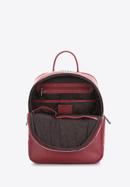 Gyíkbőr textúrájú bőr hátizsák, piros, 97-4E-007-7, Fénykép 3