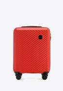 Kabinbőrönd ABS-ből átlós vonalakkal, piros, 56-3A-741-85, Fénykép 1