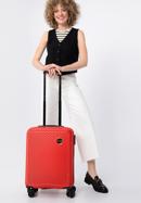 Kabinbőrönd ABS-ből átlós vonalakkal, piros, 56-3A-741-85, Fénykép 15