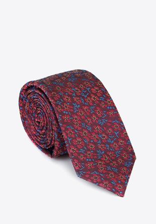 Mintás selyem nyakkendő, piros kék, 92-7K-001-X5, Fénykép 1