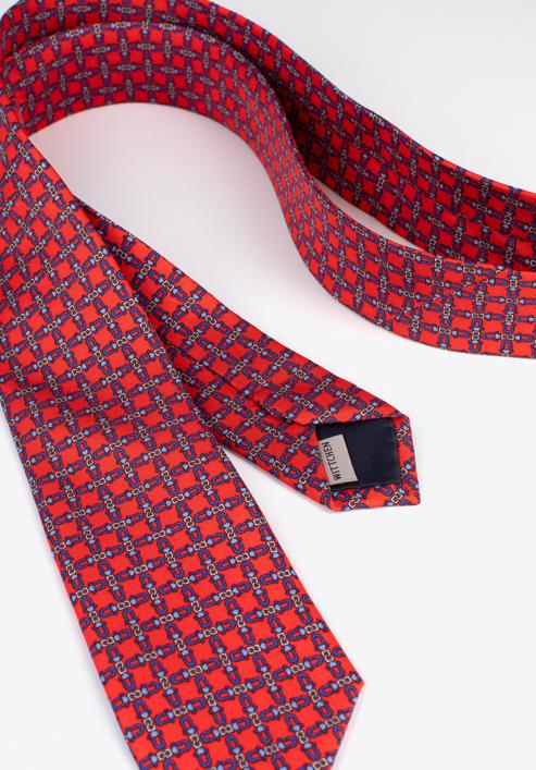 Mintás selyem nyakkendő, piros kék, 97-7K-001-X5, Fénykép 5
