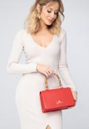 Kisméretű bőr táska dekoratív fogantyúval, piros, 98-4E-622-1, Fénykép 15