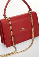 Klasszikus női bőr táska lánccal, piros, 98-4E-624-6, Fénykép 5