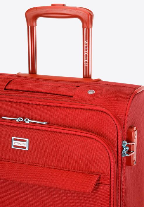 Puha nagy szövetbőrönd, piros, 56-3S-653-3, Fénykép 8