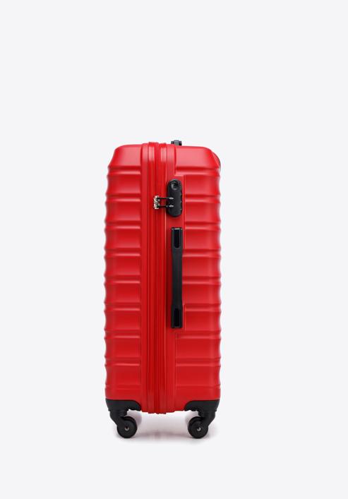 Közepes méretű bőrönd, poggyászcímkével, piros, 56-3A-312-34Z, Fénykép 5