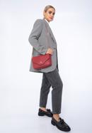 Lapos női steppelt bőr táska, piros, 97-4E-029-3, Fénykép 15