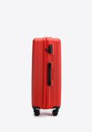 Nagy bőrönd ABS-ből átlós vonalakkal, piros, 56-3A-743-85, Fénykép 2