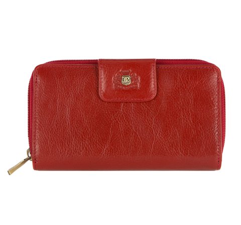 Nagy méretű női pénztárca természetes bőrből, piros, 22-1-411-3, Fénykép 1