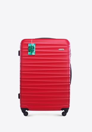 Nagyméretű bőrönd poggyászcímkével, piros, 56-3A-313-35Z, Fénykép 1