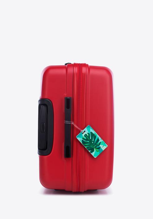 Nagyméretű bőrönd poggyászcímkével, piros, 56-3A-313-35Z, Fénykép 4