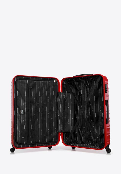 Nagyméretű bőrönd poggyászcímkével, piros, 56-3A-313-35Z, Fénykép 6