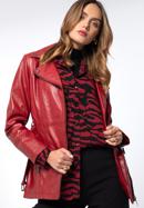 Női bőr motoros kabát, piros, 97-09-803-1-XL, Fénykép 1