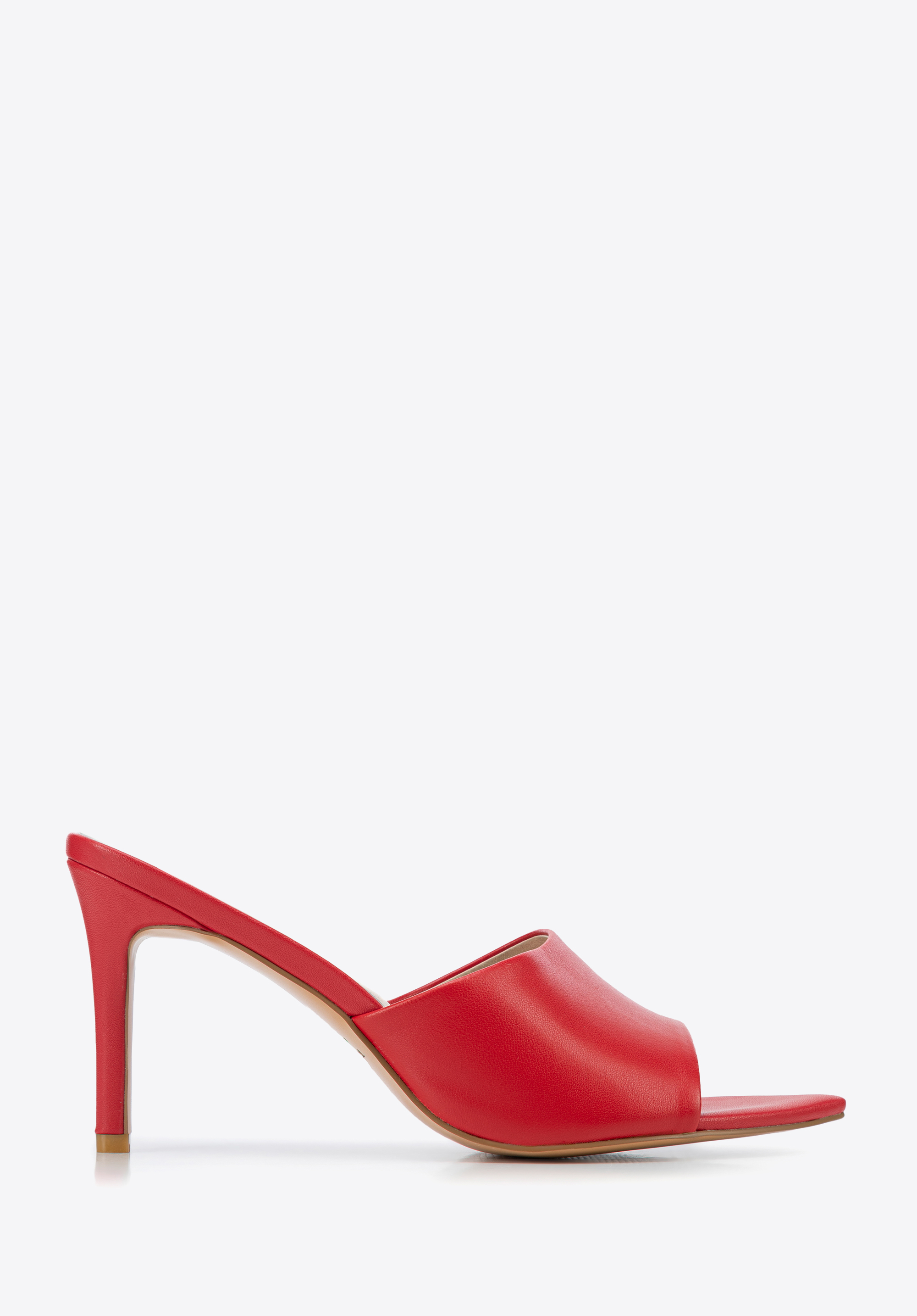 Női magassarkú bőr papucs, piros, 100-D-511-3-35, Fénykép 1