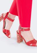 Női cipő, piros, 88-D-557-3-37, Fénykép 3