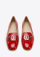 Női lakkbőr cipő dupla gyűrűvel, piros, 96-D-104-9-36, Fénykép 3