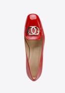 Női lakkbőr cipő dupla gyűrűvel, piros, 96-D-104-9-36, Fénykép 4