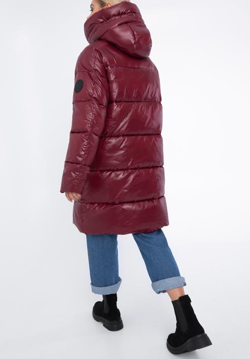 Női oversize steppelt kabát, piros, 97-9D-403-3-S, Fénykép 5