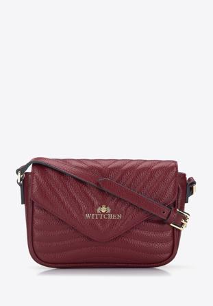 Női steppelt bőr crossbody táska, piros, 95-4-672-3, Fénykép 1