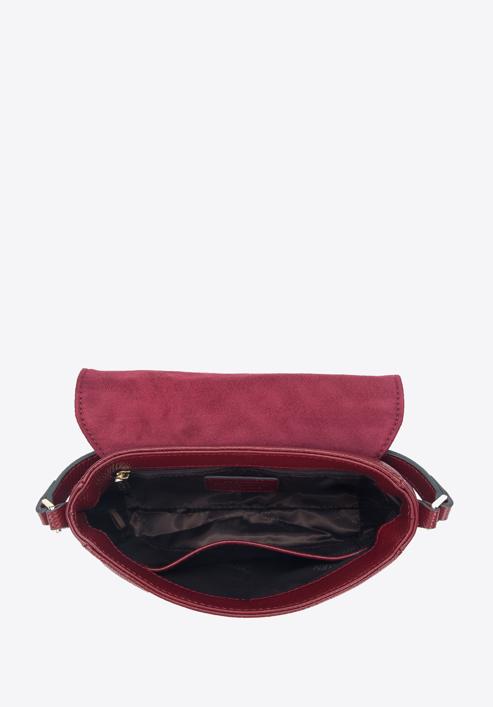 Női steppelt bőr crossbody táska, piros, 95-4-672-3, Fénykép 3