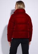 Női steppelt kabát ökovelúrból, piros, 95-9D-404-N-XS, Fénykép 4