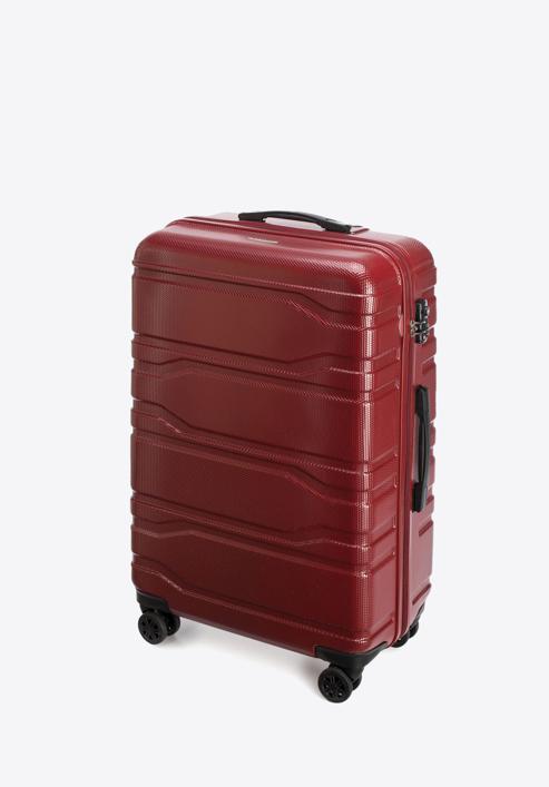 Polikarbonát nagy bőrönd, piros, 56-3P-983-91, Fénykép 4