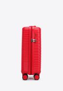 Polipropilén kabinbőrönd fényes csíkokkal, piros, 56-3T-161-86, Fénykép 2
